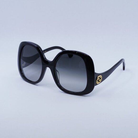 Gucci GG1235S 001 Sunglasses Black Square Frame, Grey Gradient Lenses - Picture 1 of 10